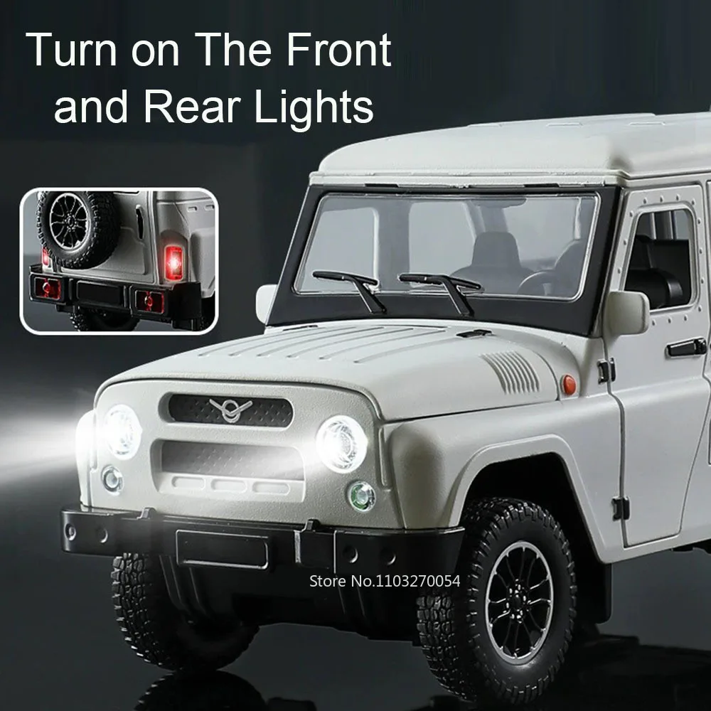 1:18 Russia UAZ Hunter LADA NIVA Modelli in lega Diecast Auto Giocattoli Porte Openend Suono Luce Tirare indietro Veicoli Dare Regali per i ragazzi