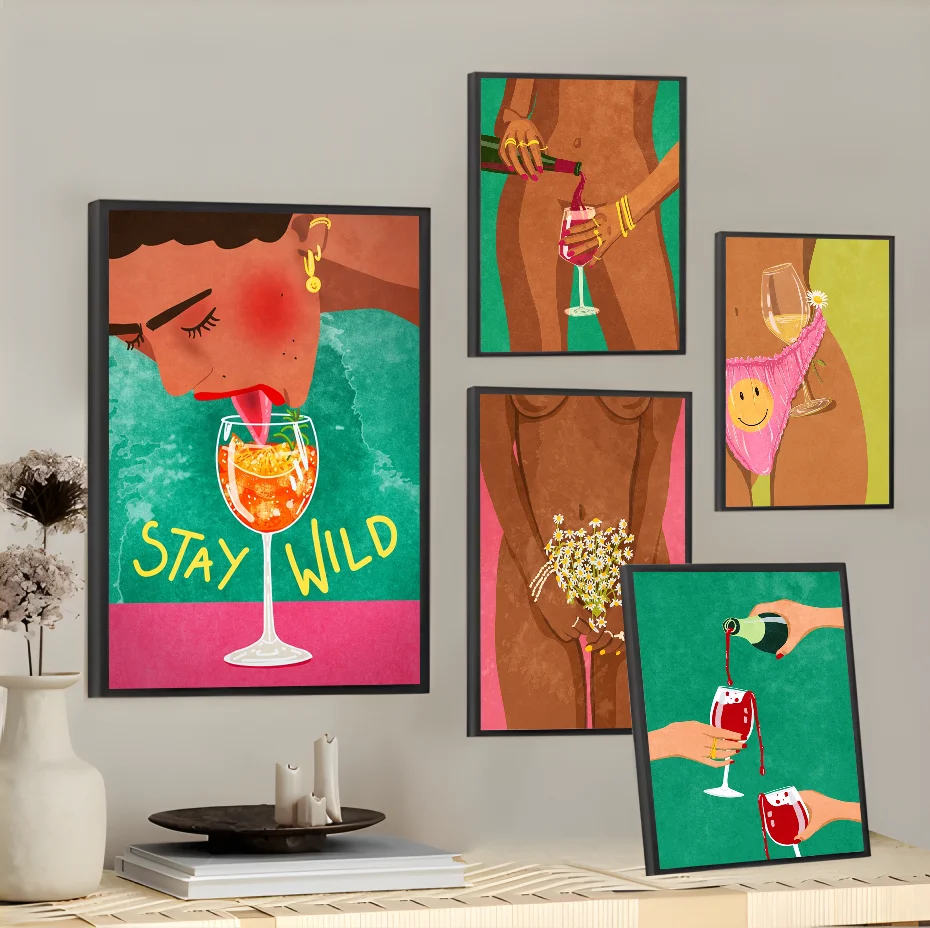 

Raissa O-Oltmanns Painting Wine And Me Poster Wall Art Painting Study Nordic Home Decor