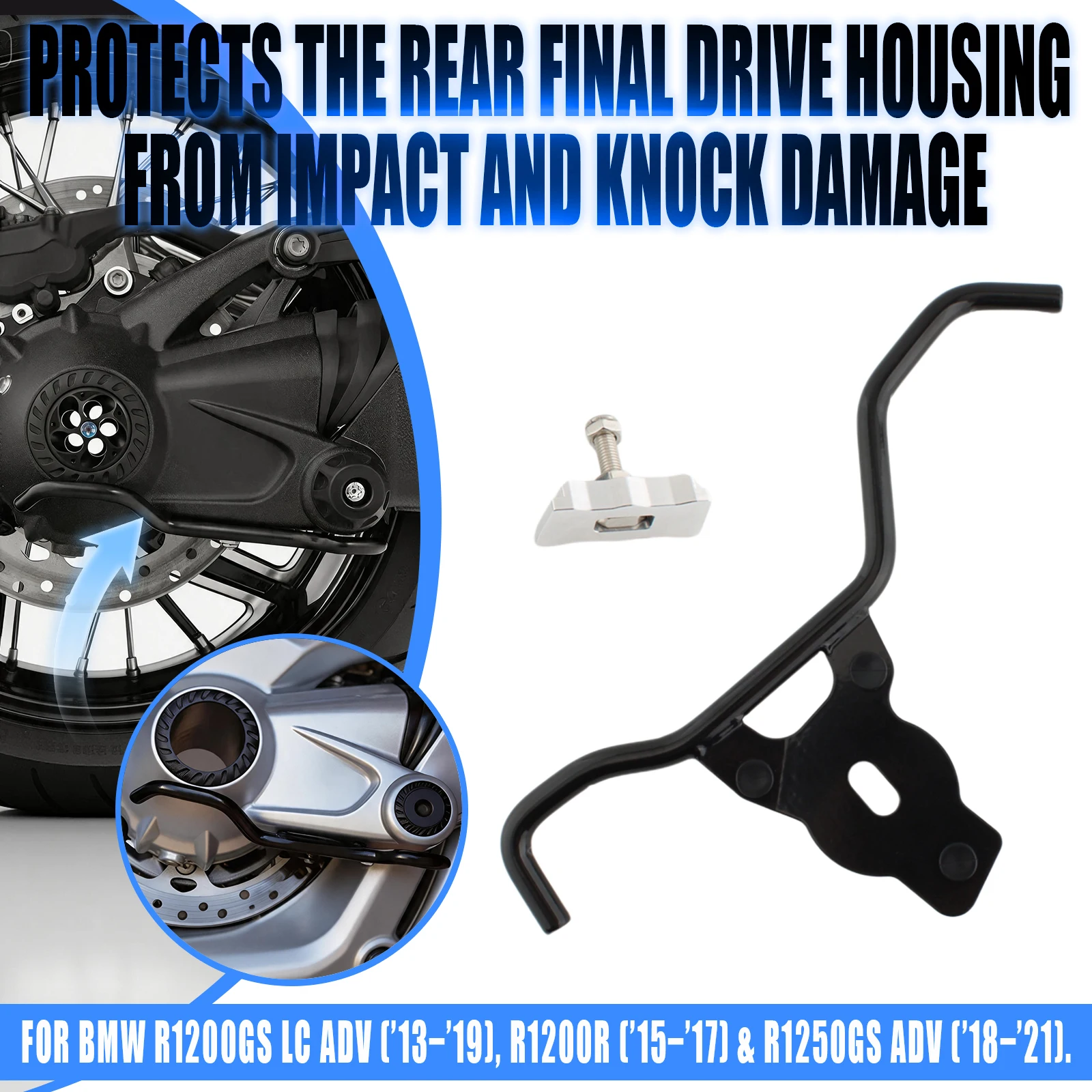 Motorcycle Rear Drive Shaft Final Housing Bottom Protector Cardan Crash Bar Bumper Guard For R1200GS R1250GS ADV
