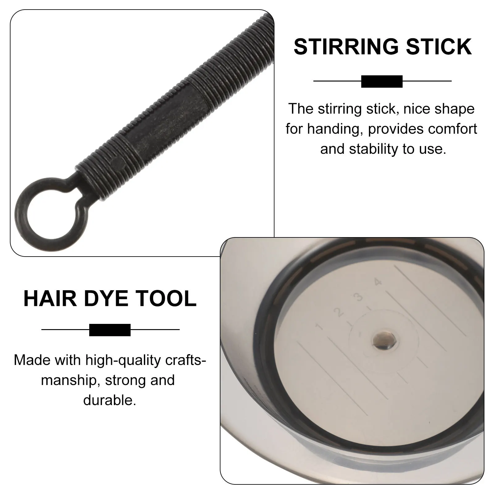 1Set Hair Coloring Bowl Set Transparent Stirring Salon Hair Dye Tool Mixing Accessory Durable Design - Image 3