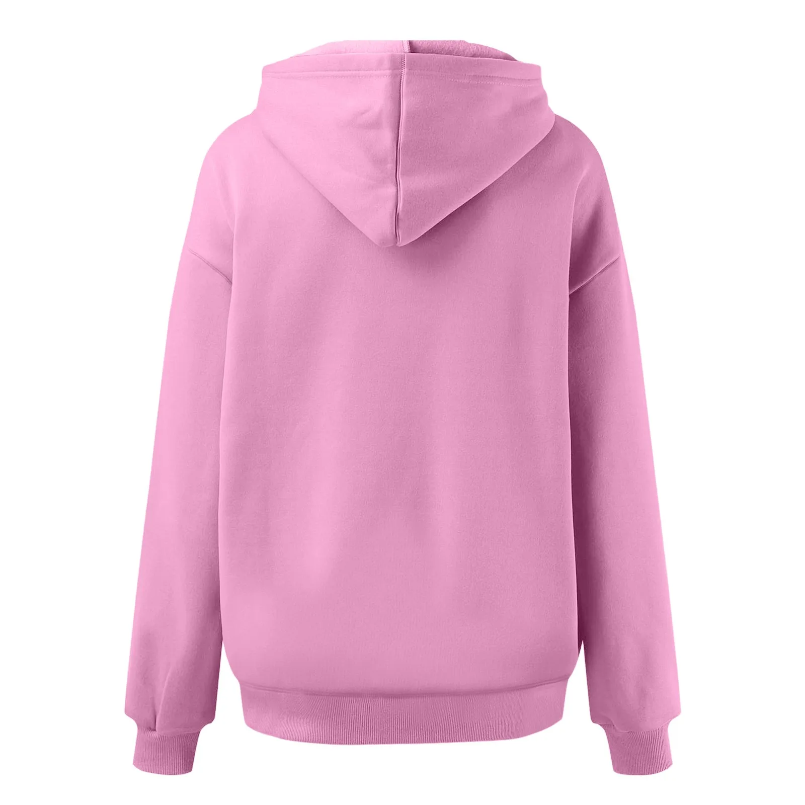 Sudadera básica y versátil para mujer, suéter informal holgado de manga larga con bolsillo y hombros caídos, Color sólido, Y2k