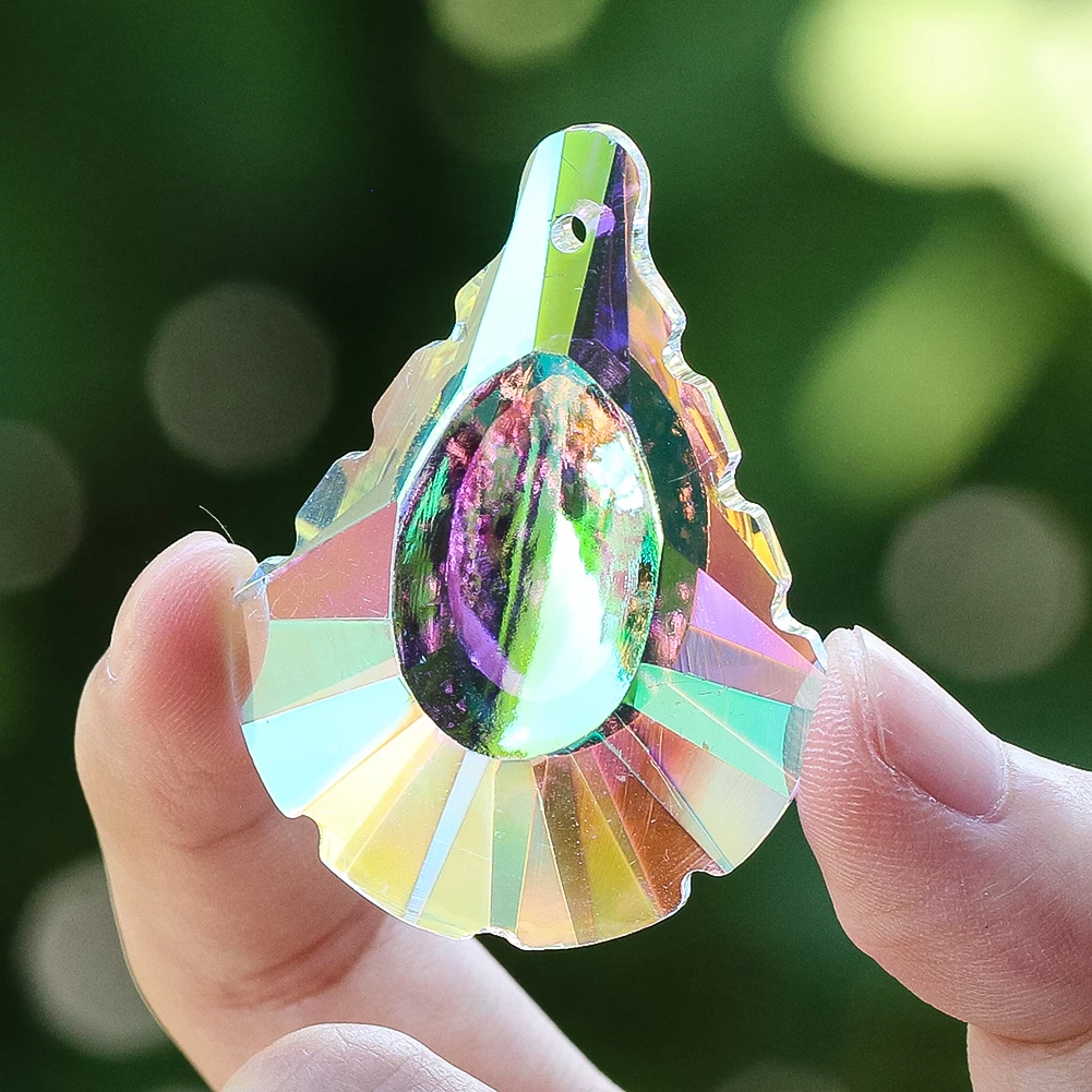 AB Color Teardrop Crystal Prism Pendant Suncatcher Rainbow Maker Chandelier Parts Window Garden Hanging Ornament Decor DIY - view 2