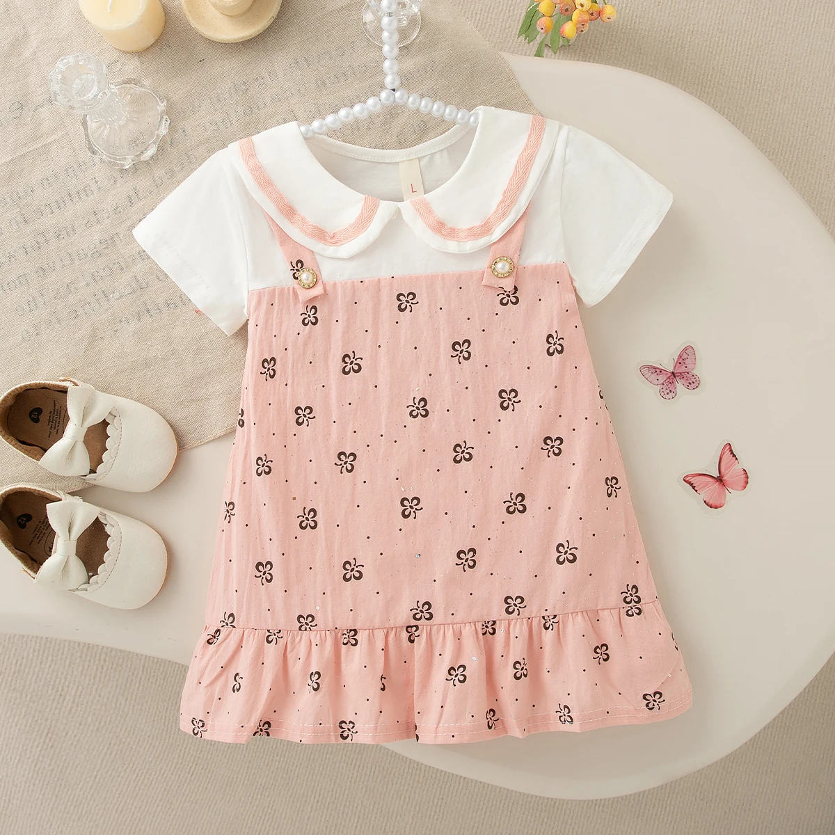 Little Floral Baby Girl Dress Summer New Beautiful And Cute Children'S Short Sleeved Clothes (6-24 Months)