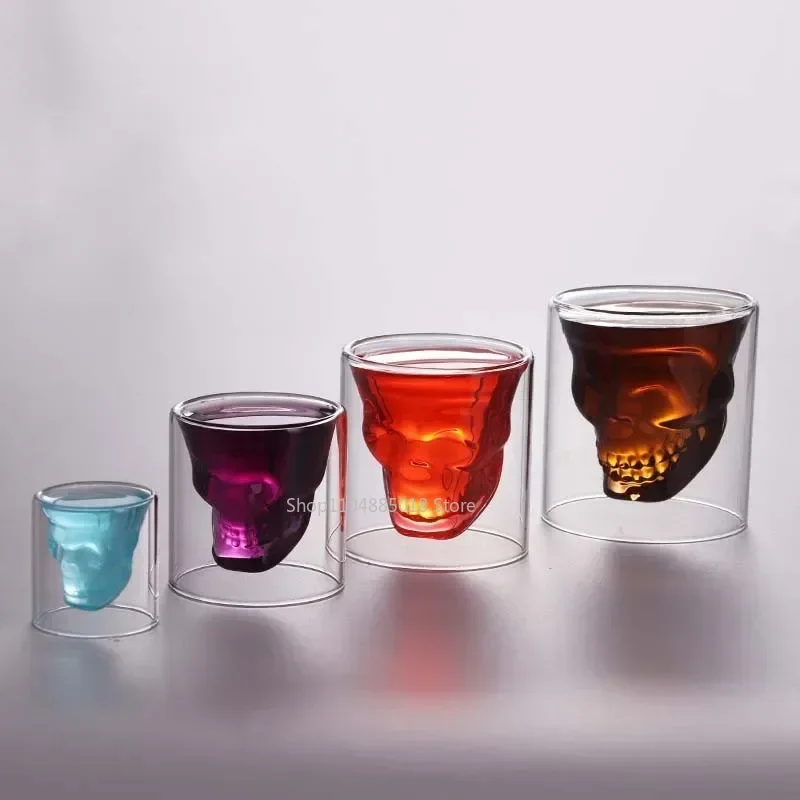 

Lead Free Glass Creative Skull Cup Capacity Beer Cups Tea Mug Cocktail Wine Heat Resistant Coffee Mugs For Gift Wholesale