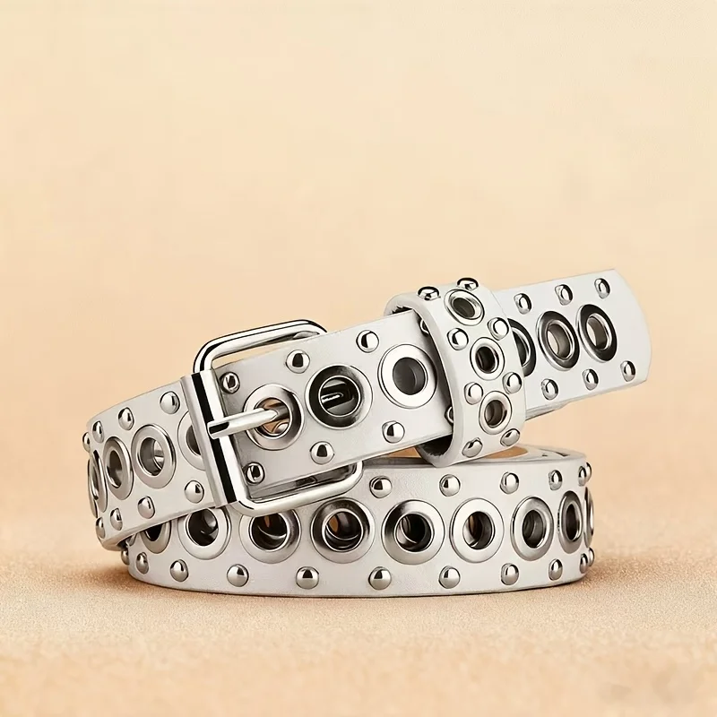 Women's Belt Fashionable Rivet Thin Belt Personalized Needle Buckle Belt Street Trend Punk HipHop Style Y2K Belt With Jeans Belt
