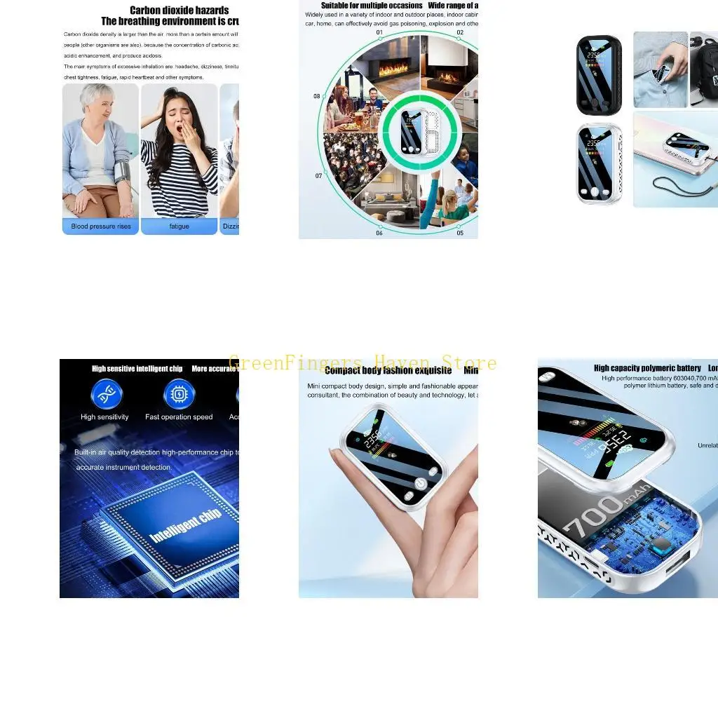 

F68D Мониторы качества воздуха Внутренний детектор CO2 Измеритель сигнала тревоги CO2 Измеритель CO2 с ЖК-дисплеем