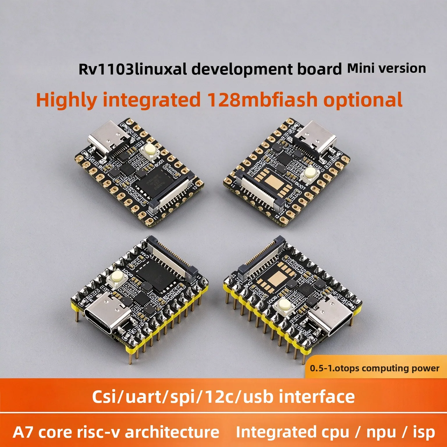Luckfox Pico Mini RV1103 Micro Linux AI Development Board  MIPI CSI 2-lane ARM Cortex-A7/RISC-V MCU/NPU/IS SLC NAND FLASH 128MB