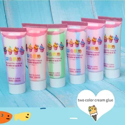 7pcs Environmentally Friendly Dual Color Cream Glue Set Antifreeze DIY Phone Case Stationery Guka Clip Pen Holder Accessories