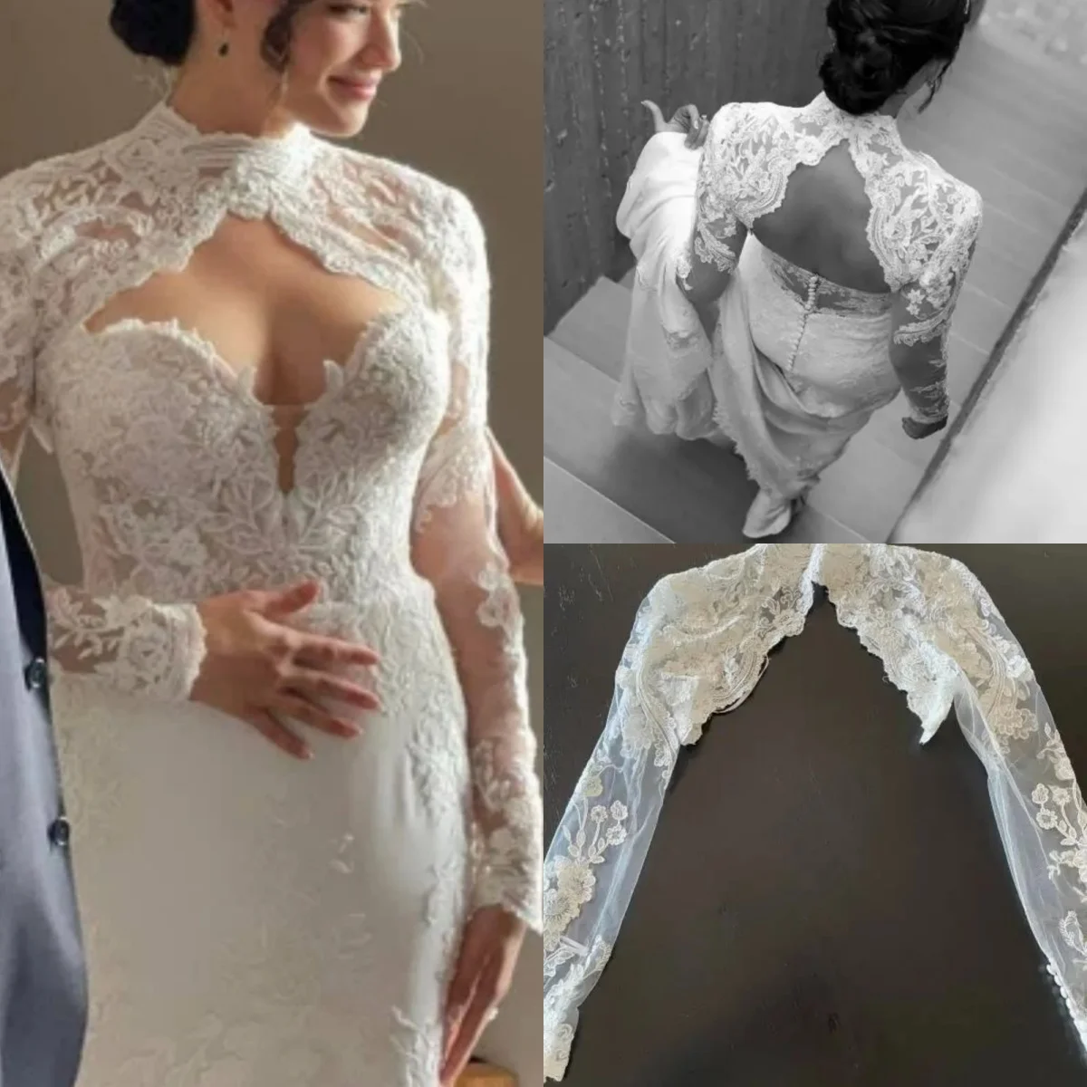 Designer White Bride Wrap Appliques Lace O Neck Elegant Bridal Jacket  Sexy Backless  Wedding Accessories Customized