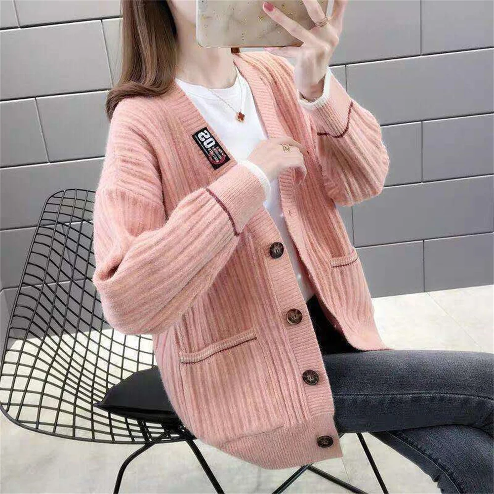 2024 new loose outer knitted cardigan jacket for women\'s sweaters, early autumn tops, plus size women\'s clothing