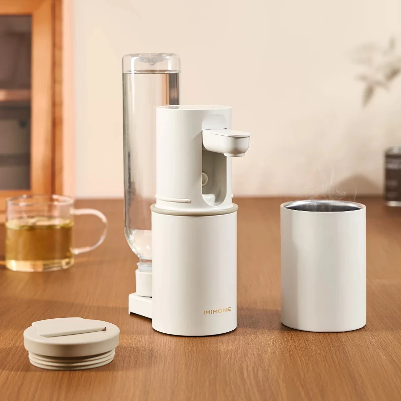Dispenser Portatile Mini per Acqua Calda Istantanea, Bollitore da Viaggio a Riscaldamento Rapido, Interno in Acciaio Inox Antipolvere, Punto di Ebollizione Regolabile