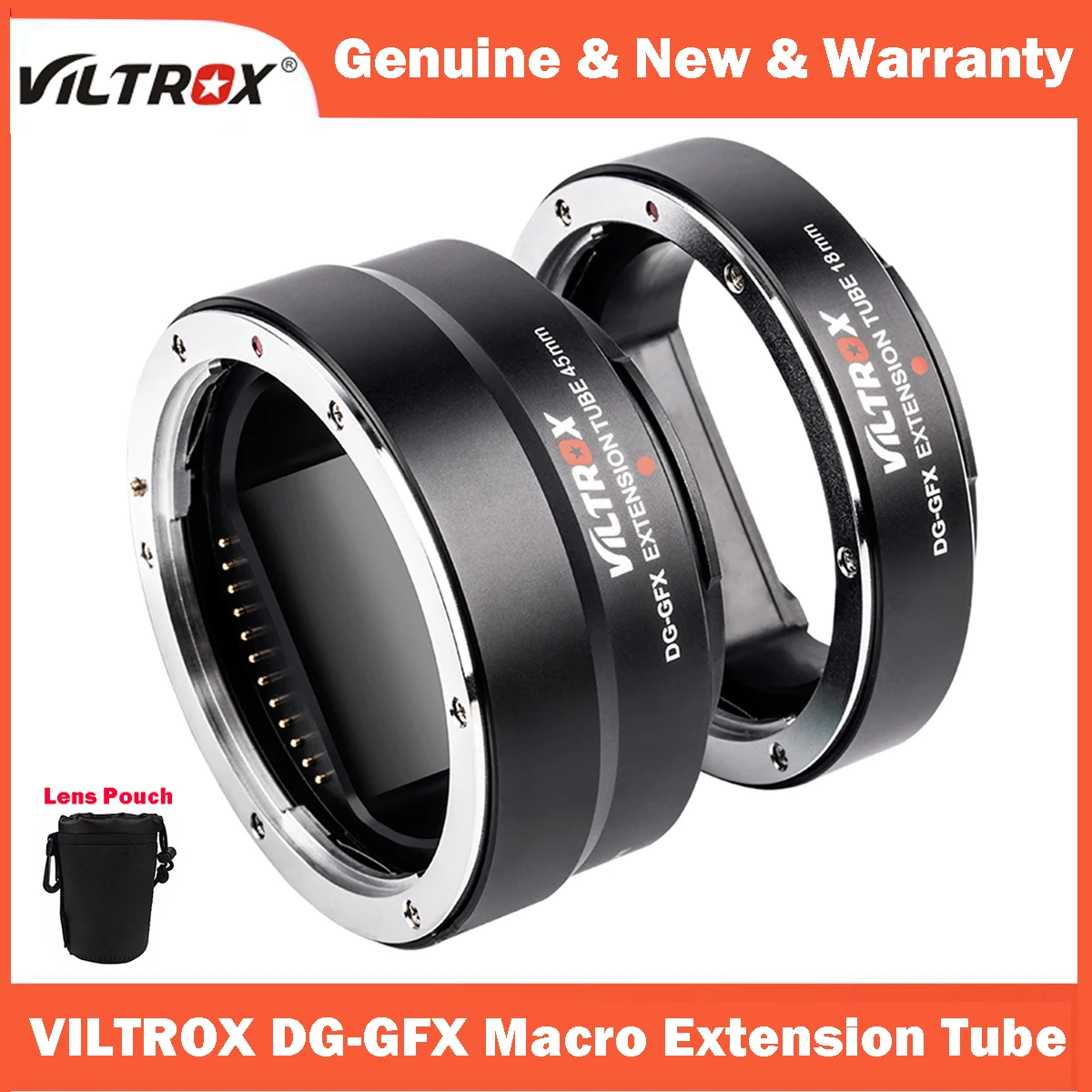 

VILTROX DG-GFX 18MM 45MM Macro Extension Tube Auto Focus Lens Adapter for FUJIFILM GFX Mount Lens and Camera Body