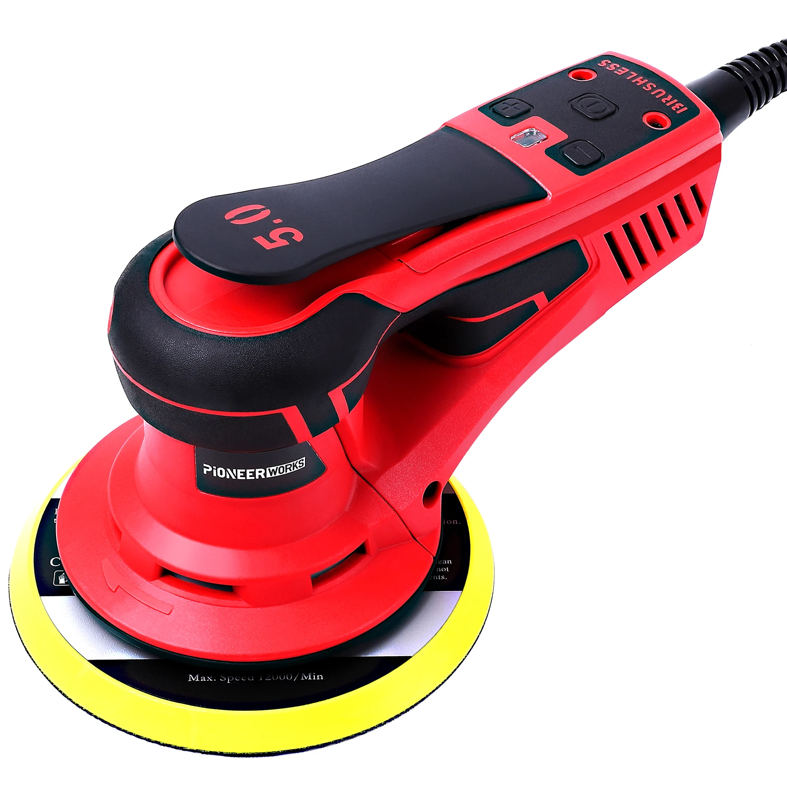 Electric Random Orbital Sander, Brushless Motor,350w Low Vibration,10000 Rpm,6-Inch For Woodworking, Polishing,Carpentry