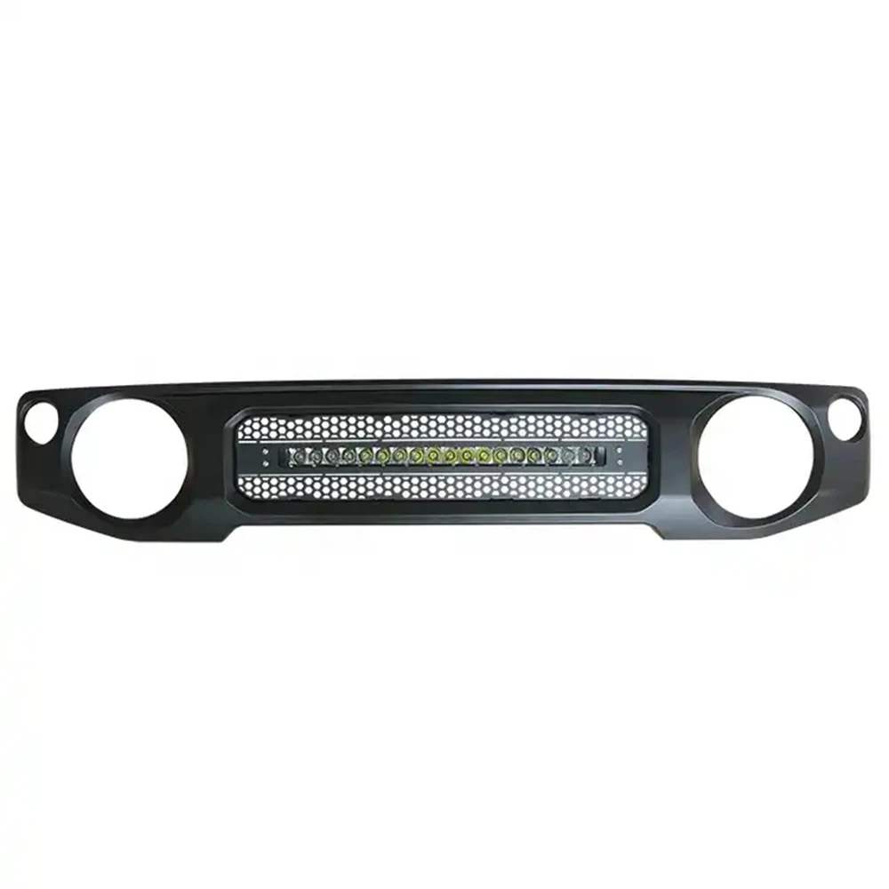 Racing Grill Grills With LED Lamp For Suzuki Jimny JB64 JB74 2019-2023 ABS +Iron Decoration Parts Front Grille Guard Cover