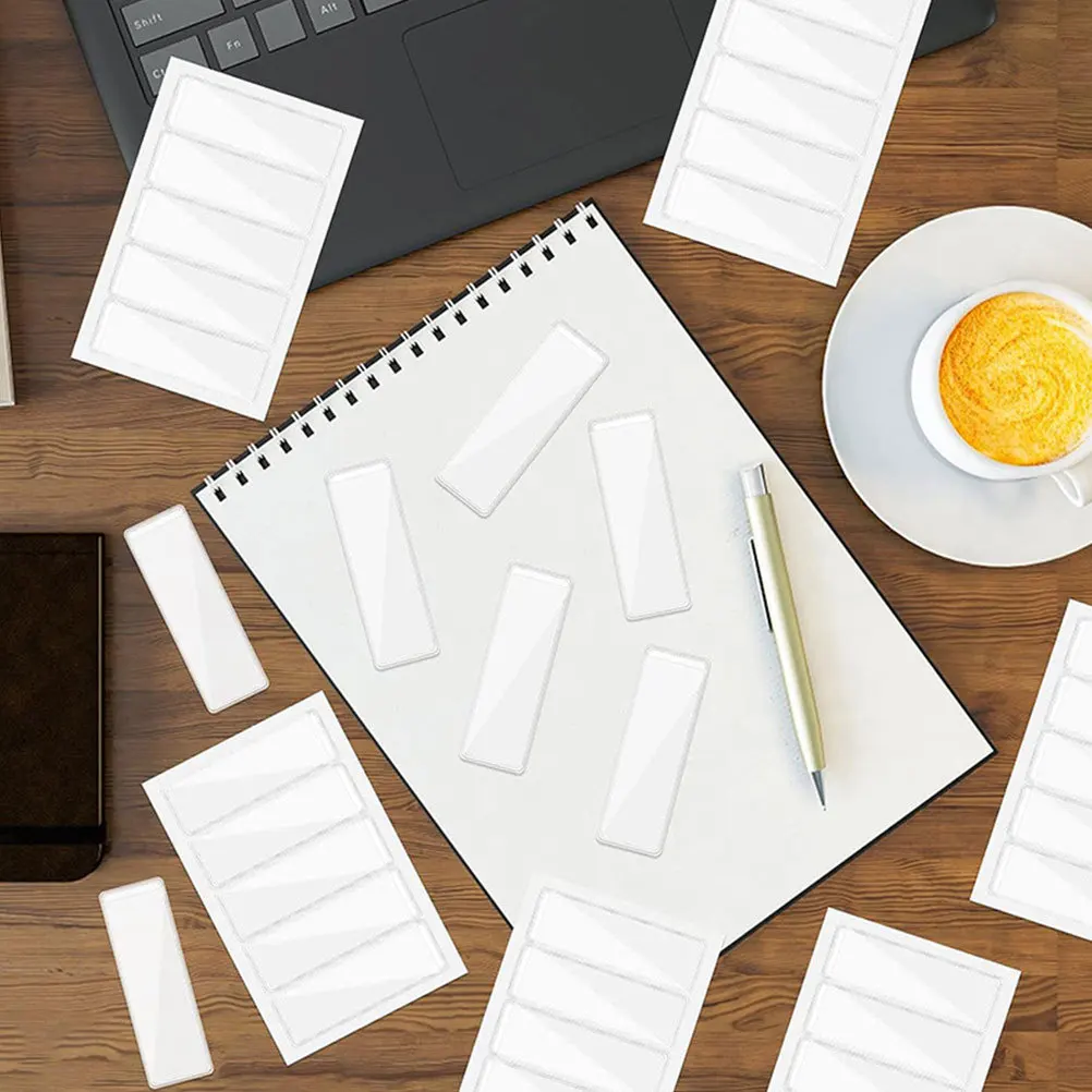 

40Sets Transparent Label Pockets with Adhesive Back Self Stick Index Holders for Quick Document Id Label Holders for Office