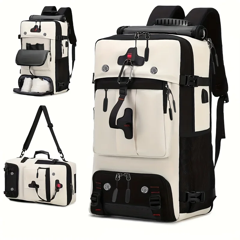 

geeignet für Outdoor-Wandern und Camping, und eine vielseitige Drei-in-Eins-TragetascheEin geräumiger Reiserucksack mit Schuhfac