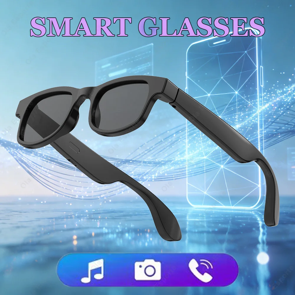 

Умные очки для мужчин и женщин, беспроводные, с Bluetooth, для звонков, воспроизведения музыки, управления, фотосъемки, спортивные, водонепроницаемые, с защитой от ультрафиолета, солнцезащитные очки