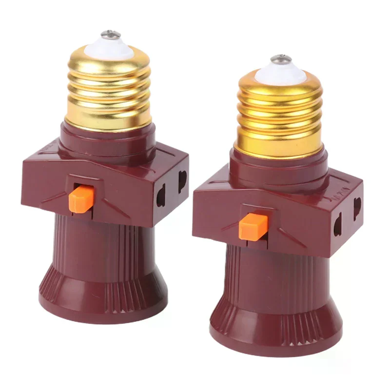 [1/2PCS E27 With Switch Socket Double Screw Multi-purpose Socket Switch Lamp Holder Plug Socket Lamp Base Lighting Accessories]
