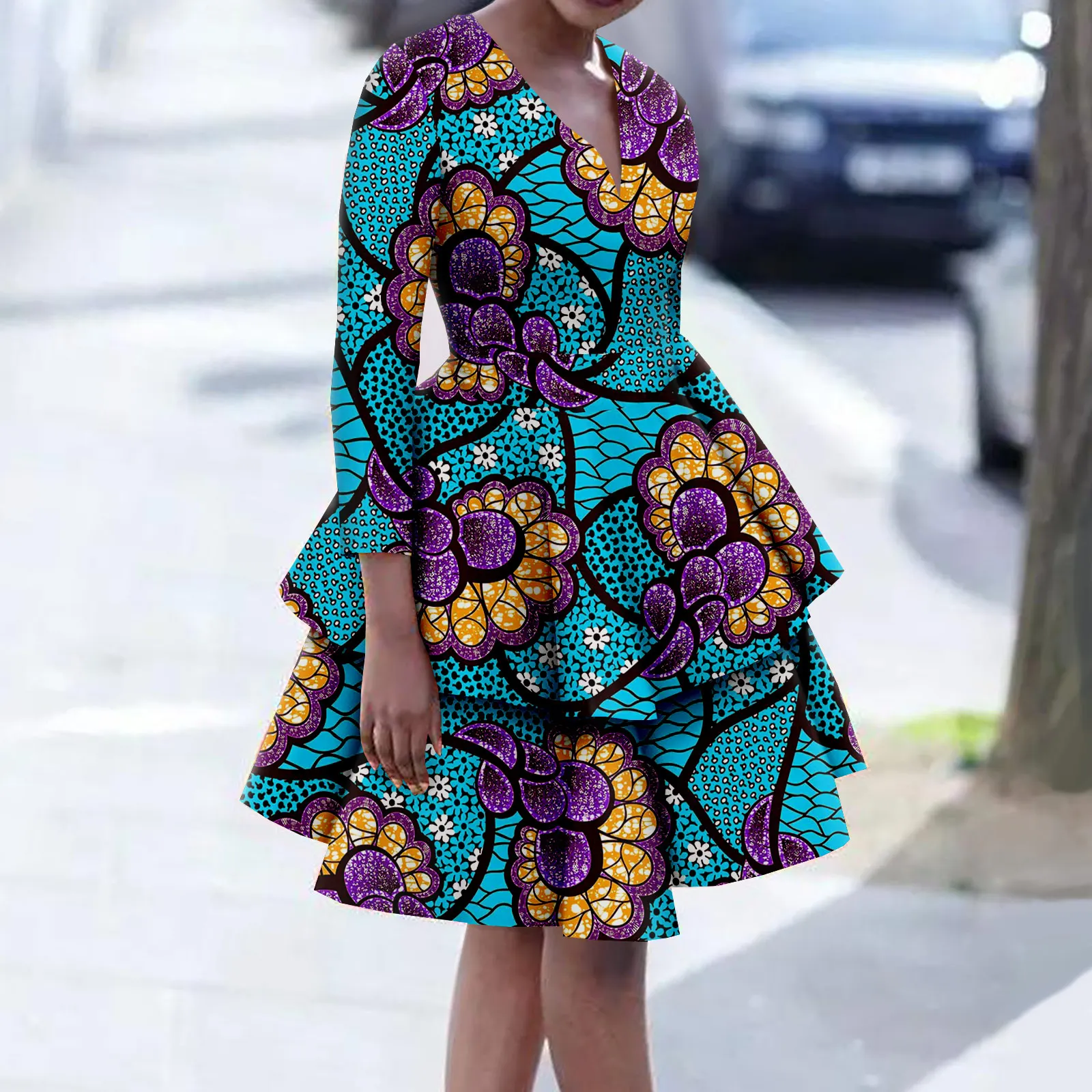 Afripride African Ankara Dresses for Women Tailor Made Knee Length V Neck 2 Layers Flare Casual Cotton Dress A2225072 - AliExpress 200000532 Afripride African Ankara Dresses for Women Tailor Made Knee Length V Neck 2 Layers Flare Casual Cotton Dress A2225072 - AliExpress 200000532