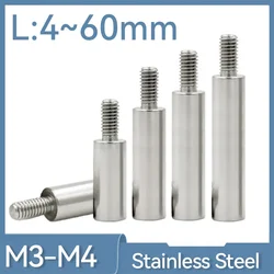 5pcs/lot M3 M4 +6mm Thread Length 304 303 Stainless Steel Hex Standoff Male To Female Standoff Spacer Screw