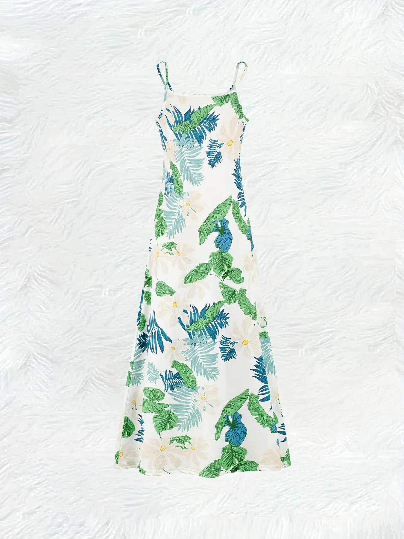 Printed Design casual style Tropical Leaf Floral Print Pattern women's dress