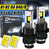 DRIVEREYES D2S LED D4S D2R D4S Led Car Headlight HID 1:1 Size Xenon Lamp Canbus 9570 CSP Chip Turbo Fan 35W/70W 55W/110WMini Led