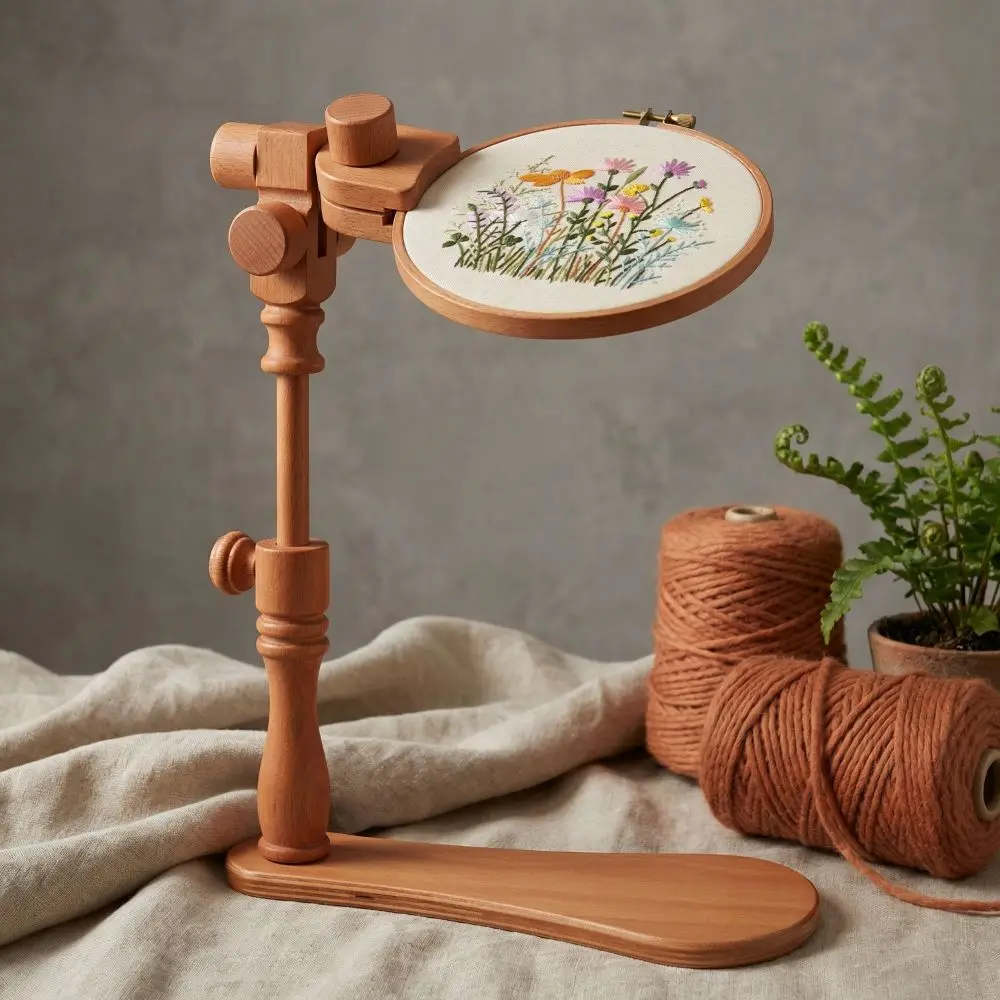 

Professional Portable Embroidery Hoops Stand Stable Embroidery Holder Cross Stitch Rack Wood DIY Cross Stitch Stand Home Craft