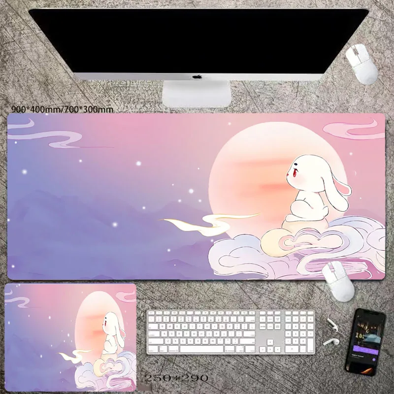 hentai mousepad company kawaii gabinete gamer pc game accessories mouse pad cute rabbit desk mat computer office anti-slip mat