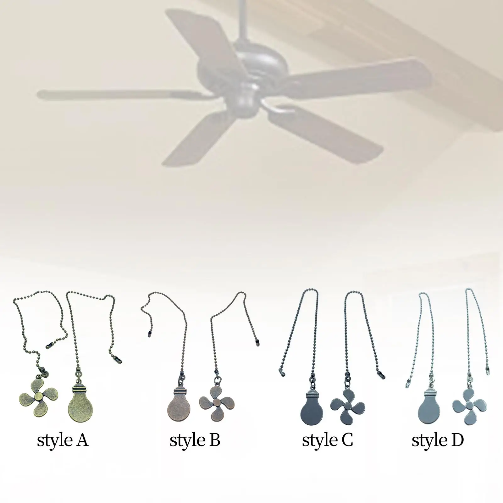 Ceiling Fan Pull Chain with Beaded Ball Fan Extension Chain for Ceiling Fan