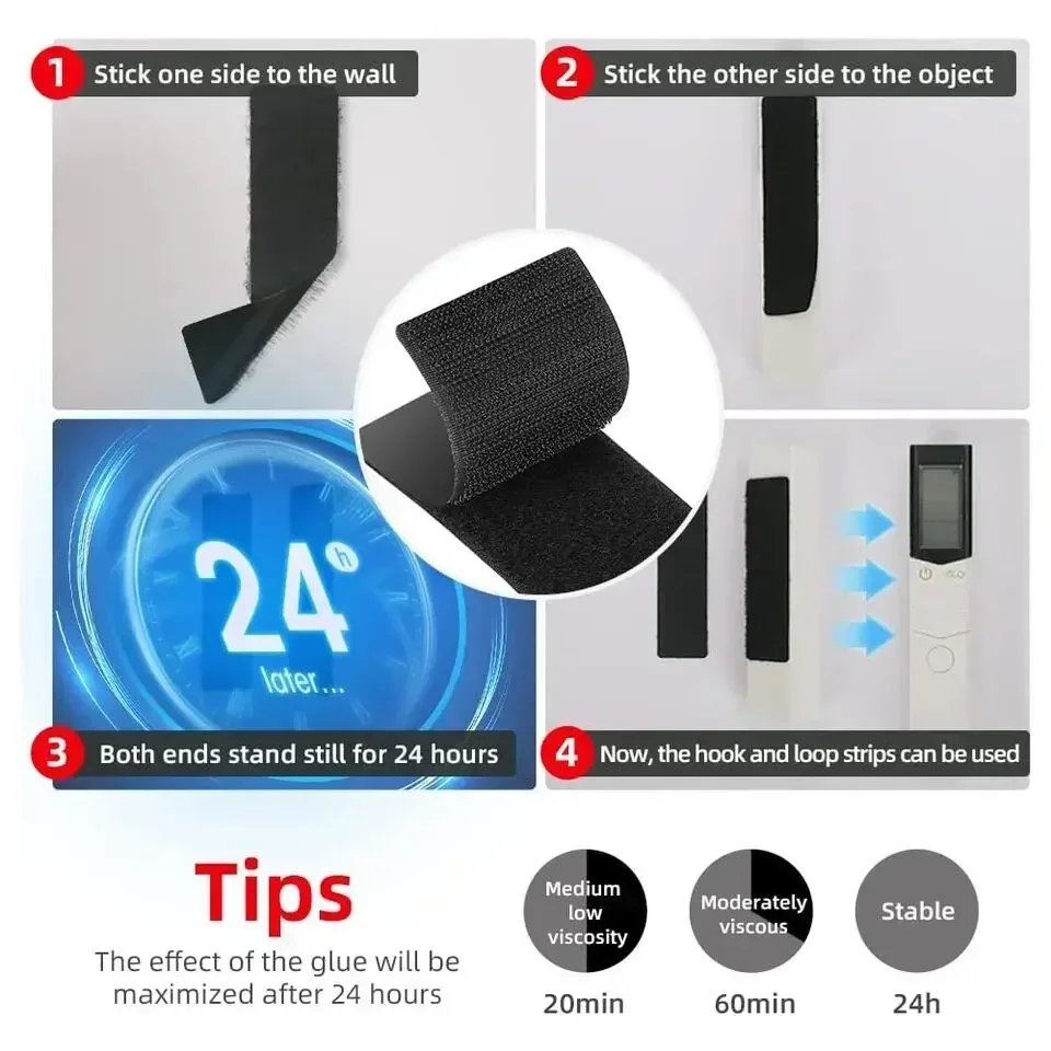 1-25M Hochleistungs-Klettband, doppelseitige Magic-Streifenrolle für Zuhause, Auto, Büro & DIY-Projekte – Detail 20