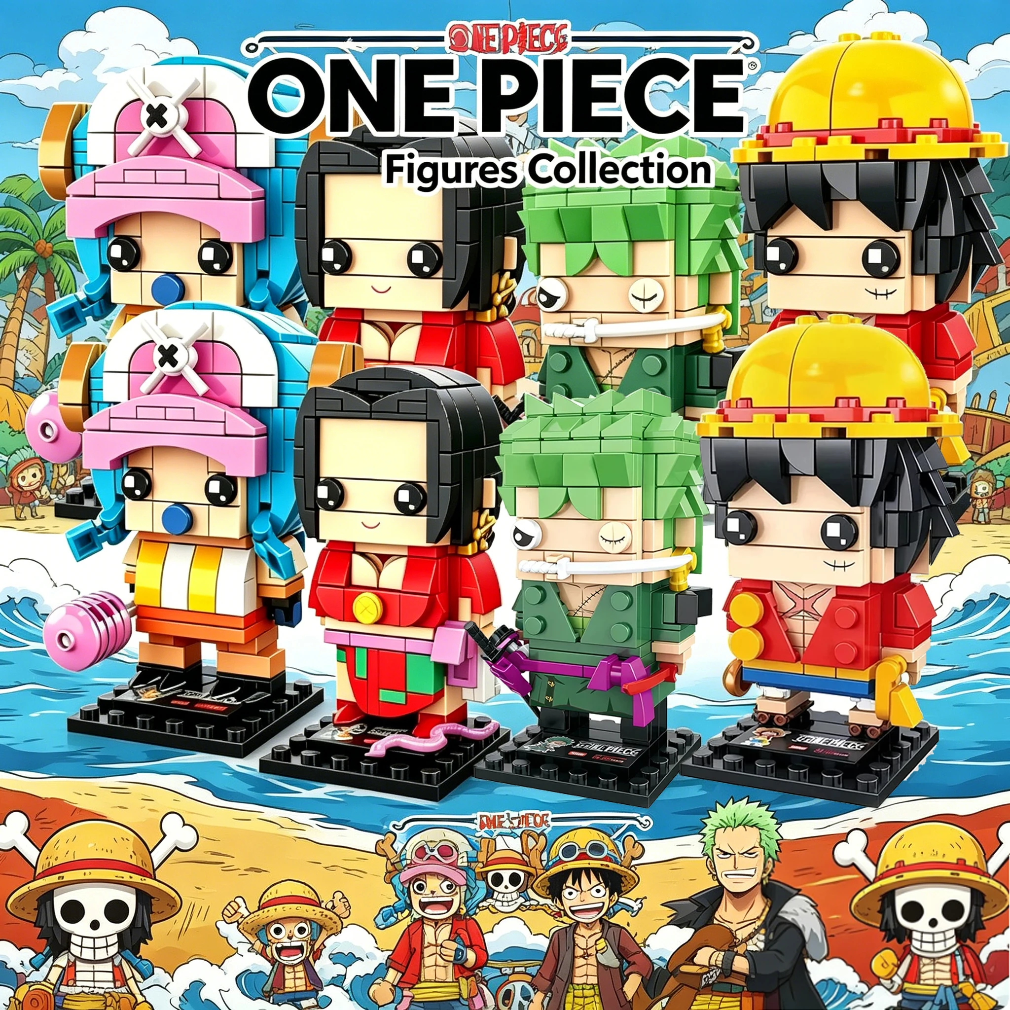 

HOT Anime One Pieces Figures Luffy Compatible Building Blocks Set Toys Boa Hancock Chopper Zoro For Children Adults Gifts Bricks