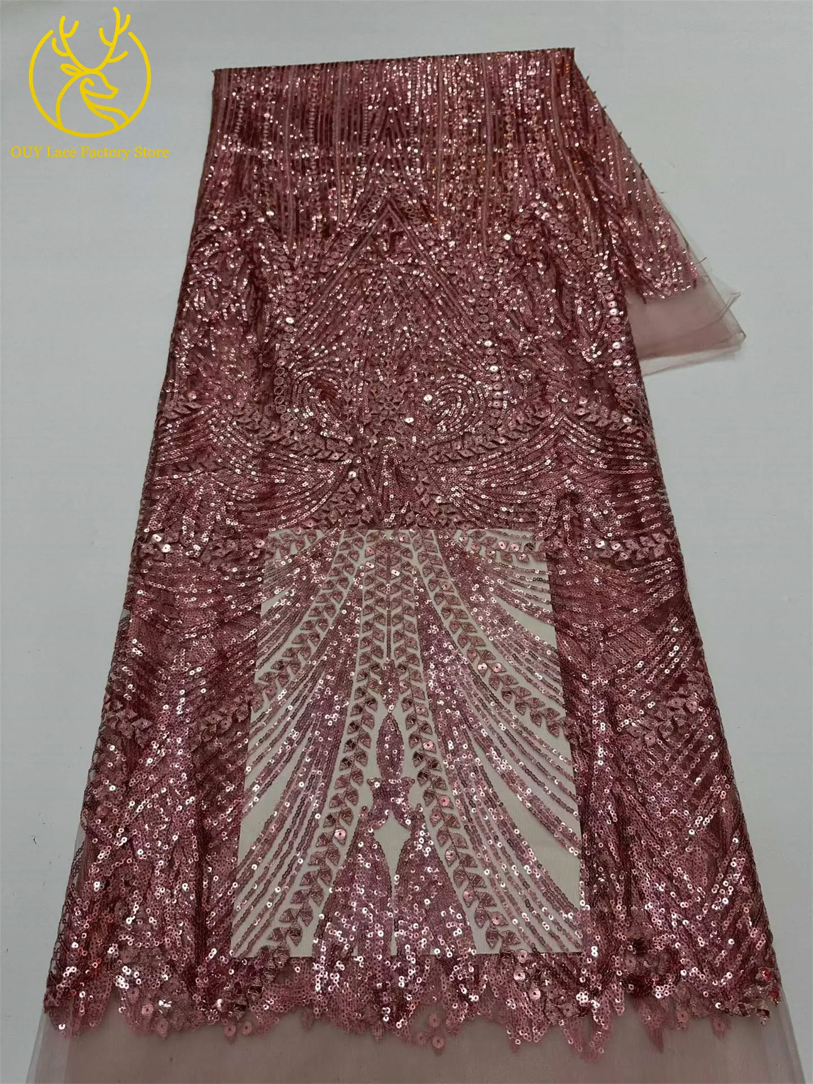 5 Yards Afrikanischer Spitzenstoff 2026 Hochwertige Französische Pailletten Perlenbesetzter Tüll Hochwertiges Nigerianisches Partykleid für Damen Hochzeitskleid – Detail 20
