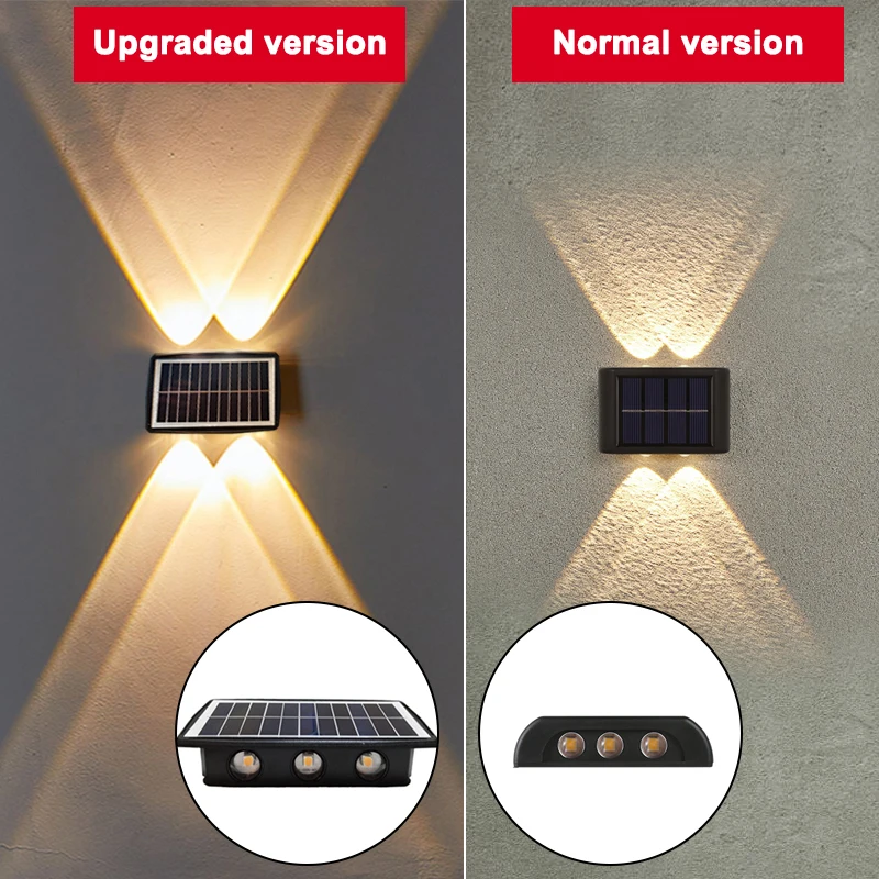 2022 NEW Upgrade Solar Wall Lights LED Outdoor Garden Decoration Solar Power Wall Lamp For Patio Fence Yard Villa