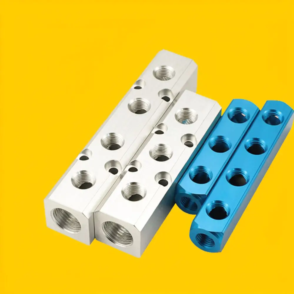 Pneumatic Gas Manifold Block Aluminum Distribution Header For BNTA Multiple Outlet Air Line Connector Fitting System