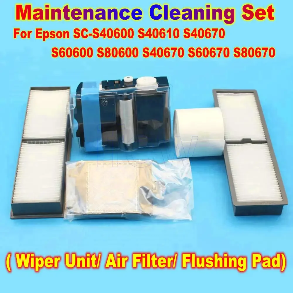 S40600 Printer Clean Maintenance Set Cleaning Kit Wiper Unit Air Filter Flush Pad For Epson S60600 S80600 S40670 S60670 S80670