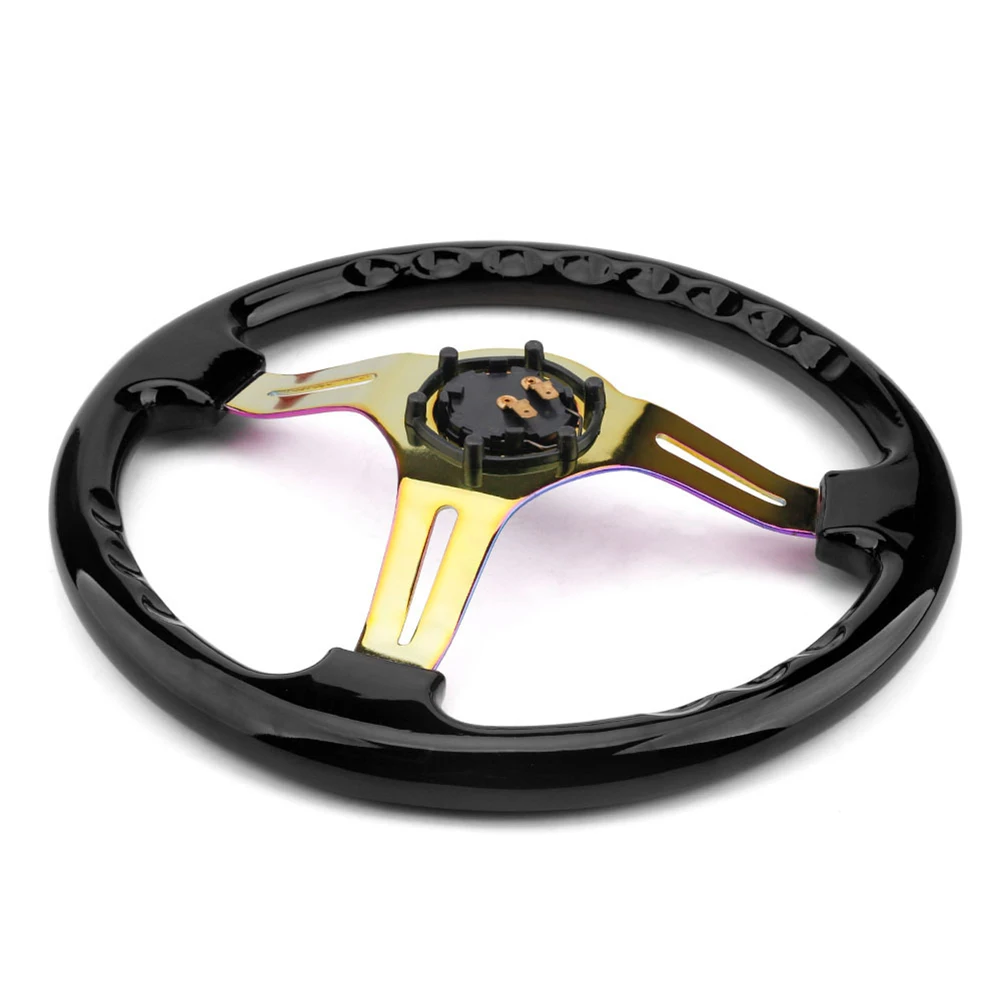 14-inch 350mm Universal Car Steering Wheel 45mm Deep 6 Bolts 3 Spoke Drift Racing Sports Steering Wheel Car Modified Accessories