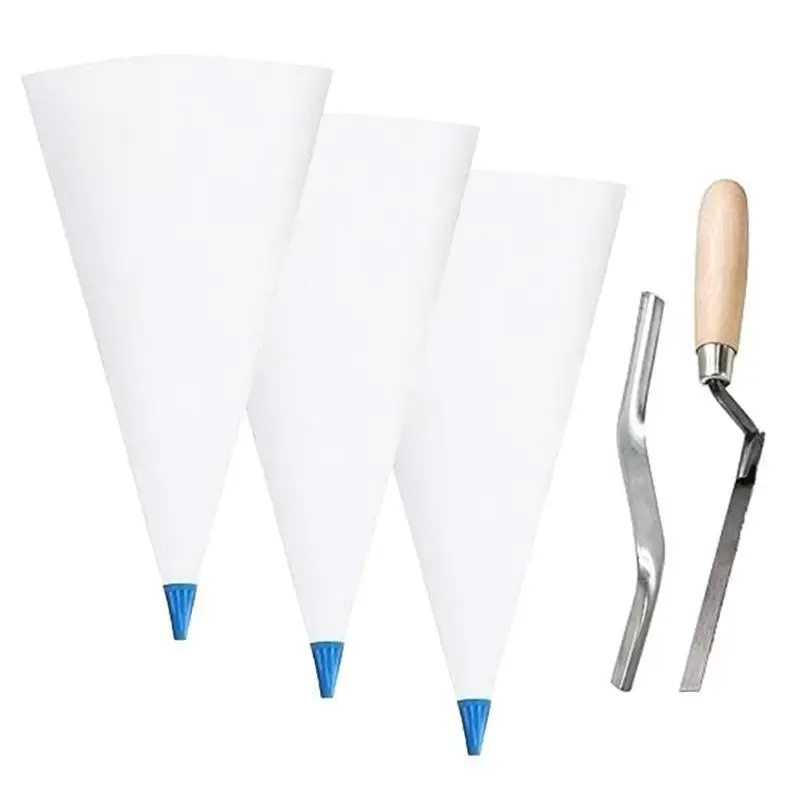 Y1UD Professional Tile Grout Application Set Sturdy PVC Materials Mortars Bags With Practical Tool for Masonry Work