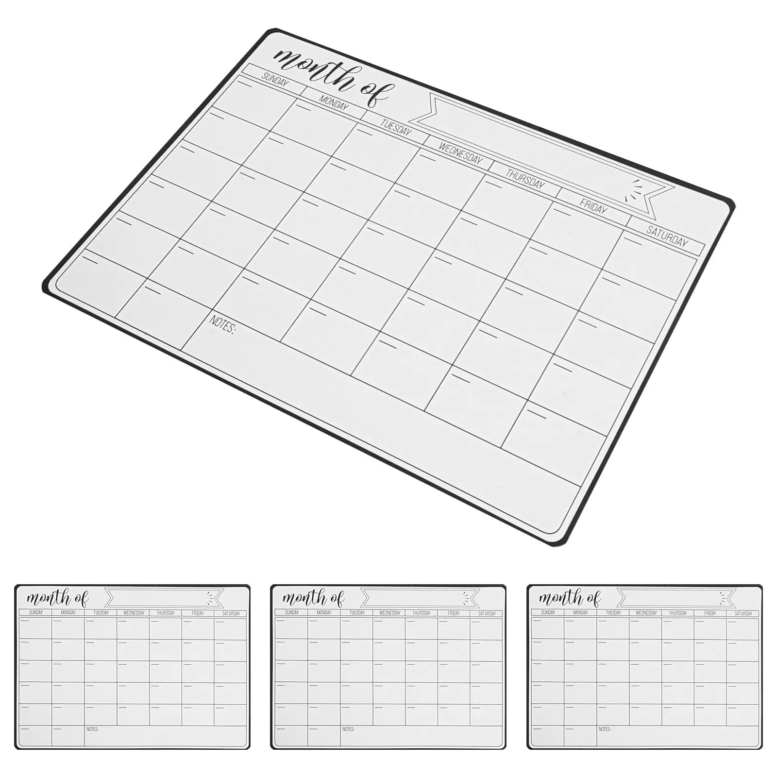 4pcs-fridge-whiteboard-magnetic-calendar-dry-erase-monthly-planner-organizer-kitchen-memo-board-grocery-list-magnet-reminder
