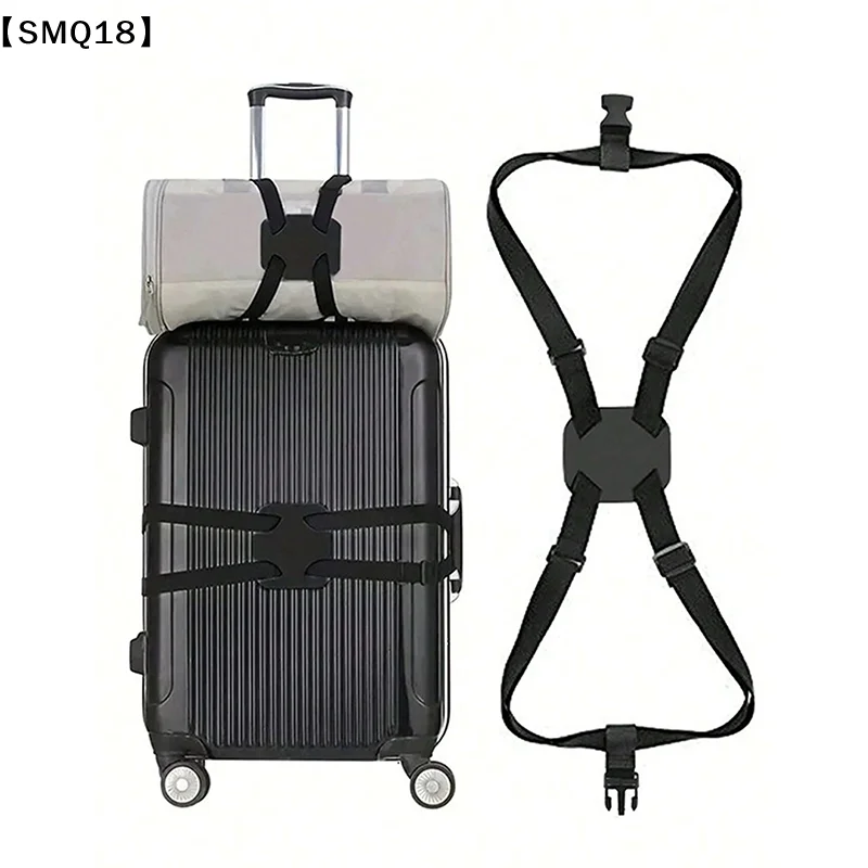 Luggage Strap Elastic Adjustable Suitcase Tie Strapping Tape Luggage Fixing Strap Secure Anti-theft Bundling Belt Travel【SMQ】