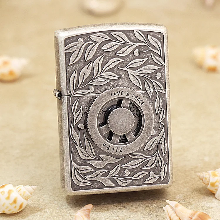 

Genuine Zippo Love and Peace oil lighter copper windproof cigarette Kerosene lighters Gift with anti-counterfeiting code