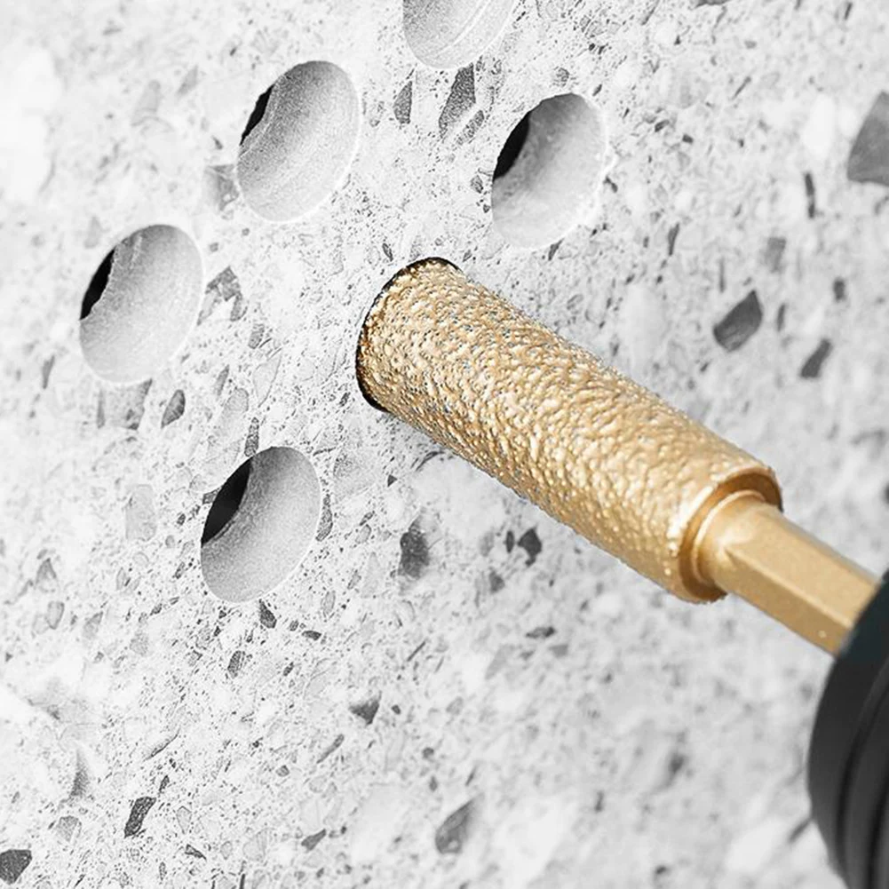 2/3/4/5pcs Brazed Diamond Drill Bit With Hex Shank For Dry Drilling Tiles Granite Marble Concrete Featuring Wax Core Hand Tools