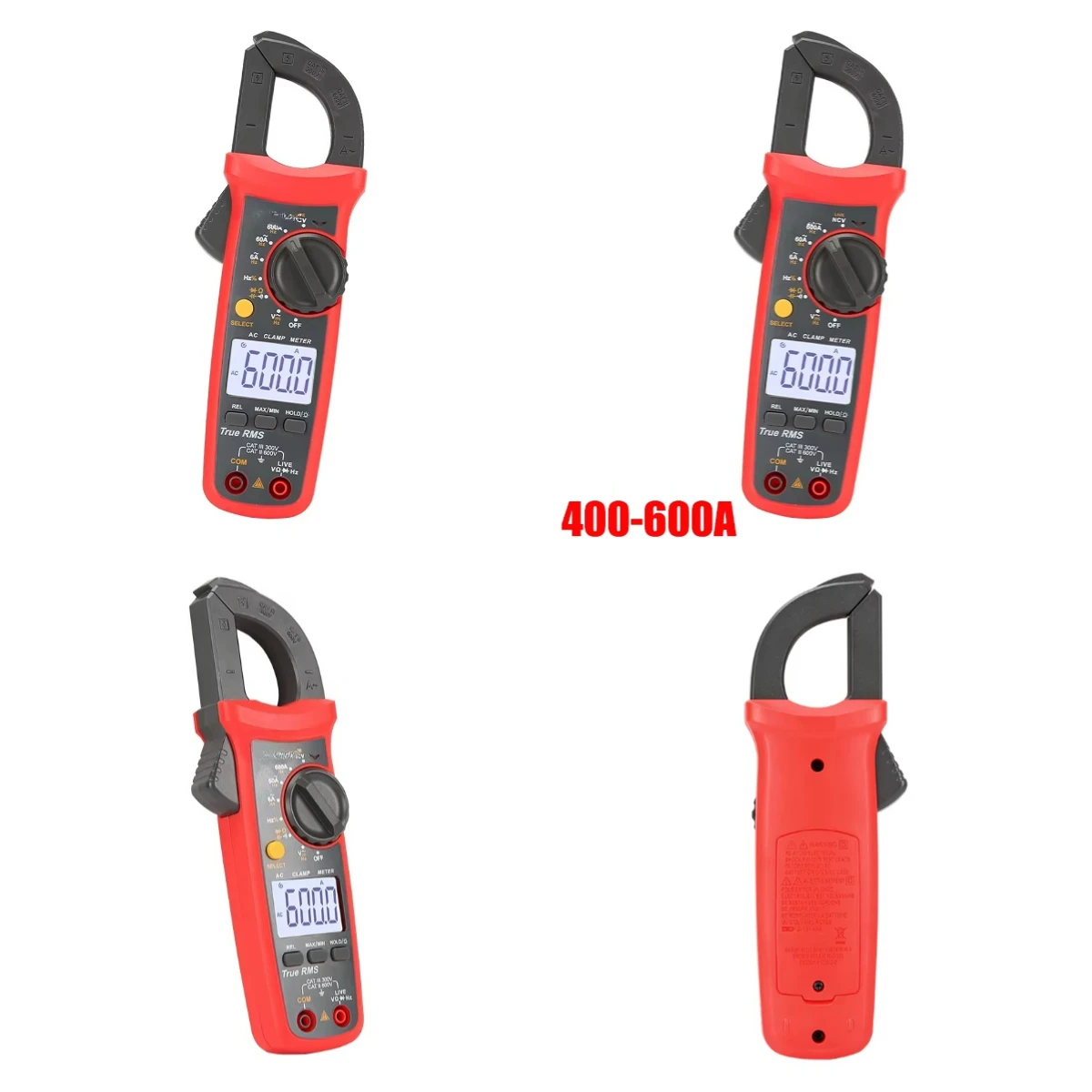 

UT202A+ Digital Clamp Meter True RMS 400-600A Auto Range AC Current Voltmeter Resistance Tester