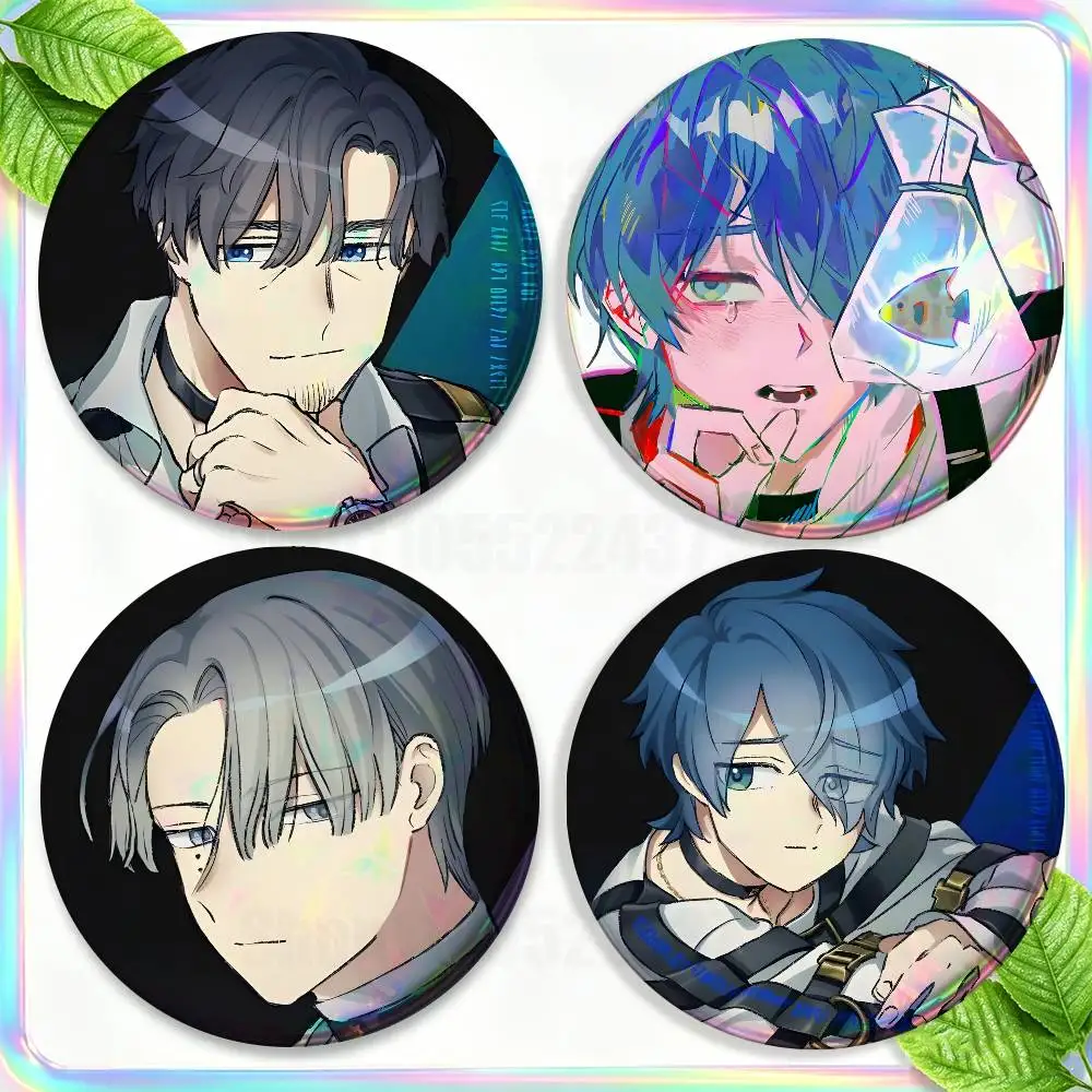 Anime M-Milgram Cartoon Brooches for Backpack Accessories 25,32,44,58,75mm Round Enamel Pins 2-piece set Cartoon Anime Badge