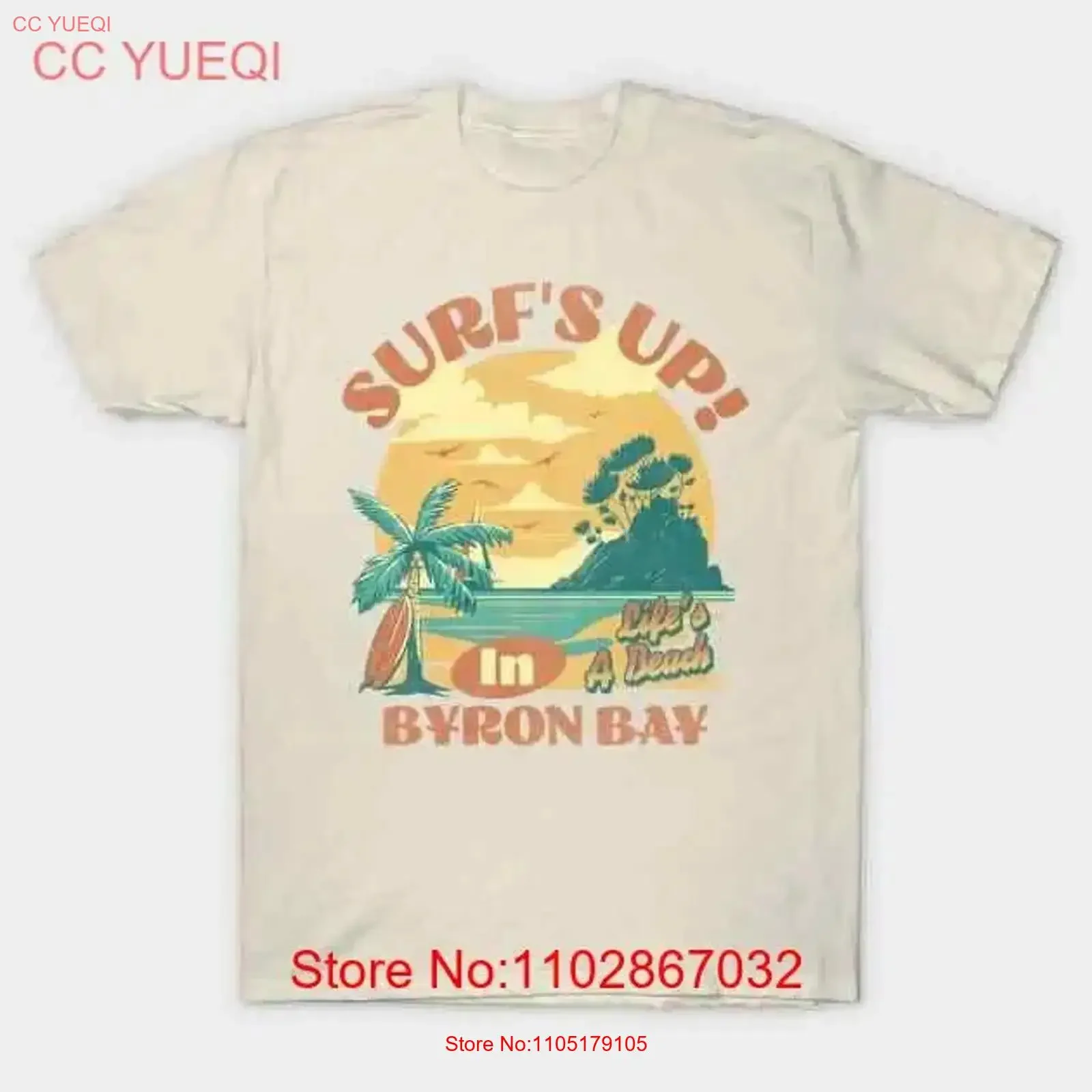 

Футболка Surfs up in Byron Bay LIfe is a Beach Made Australia S 5XL, винтажный потертый эластичный топ для повседневной носки