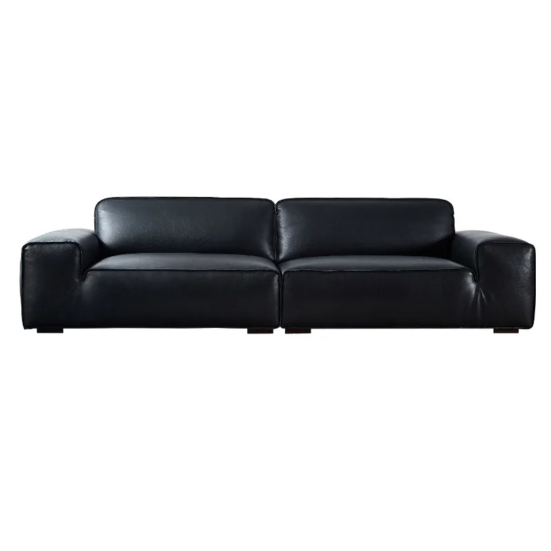 Powerful Performance Direct Leather Sofa High End Custom Black Bull Office Sofa for Enterprise Office Lobby