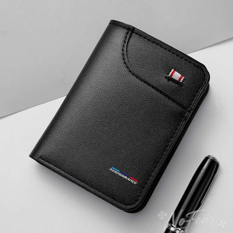 Key bag For BMW M Emblem E46 E36 E34 F10 E90 F30 E60 F30 E53 E30 E92E87 Car Soft Wallet Leather Mini Credit Card Purse Portable view 3
