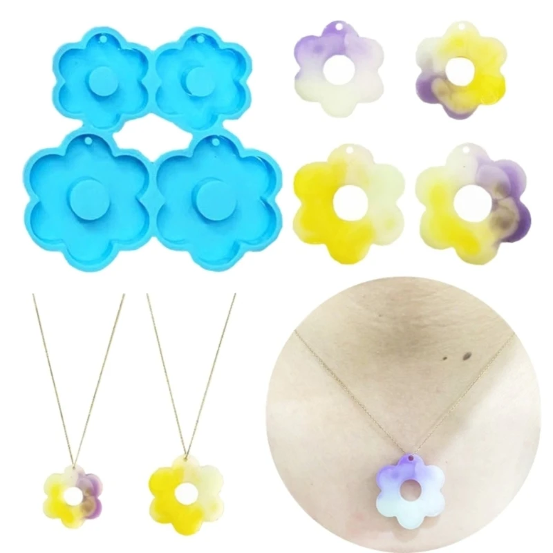 

Fast Reach Jewelry Casting Molds,Silicone Pendant Resin Molds Flower Epoxy Resin Casting Mold for Earrings Necklace Keychain