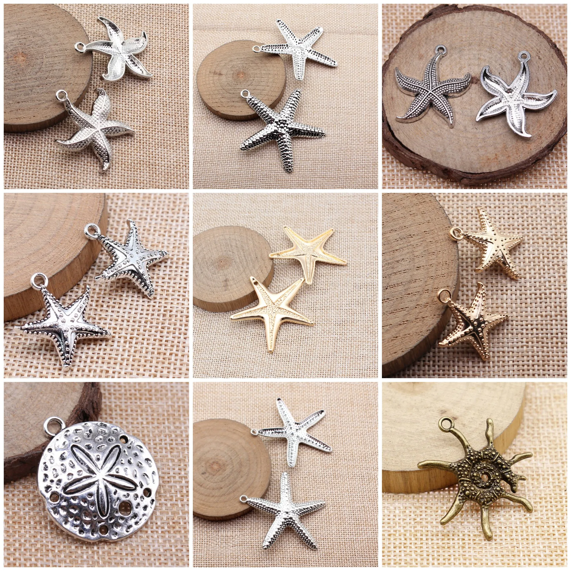 Vintage Big Starfish Sea Charms Pendant Beach For Jewelry Making Bracelet Necklace DIY Craft Bulk