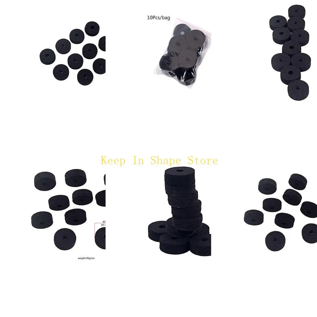 U1JC 10pcs Felt Washer Felts Crash Cymbal Clutch Drum Stand Parts Replacement Accessories