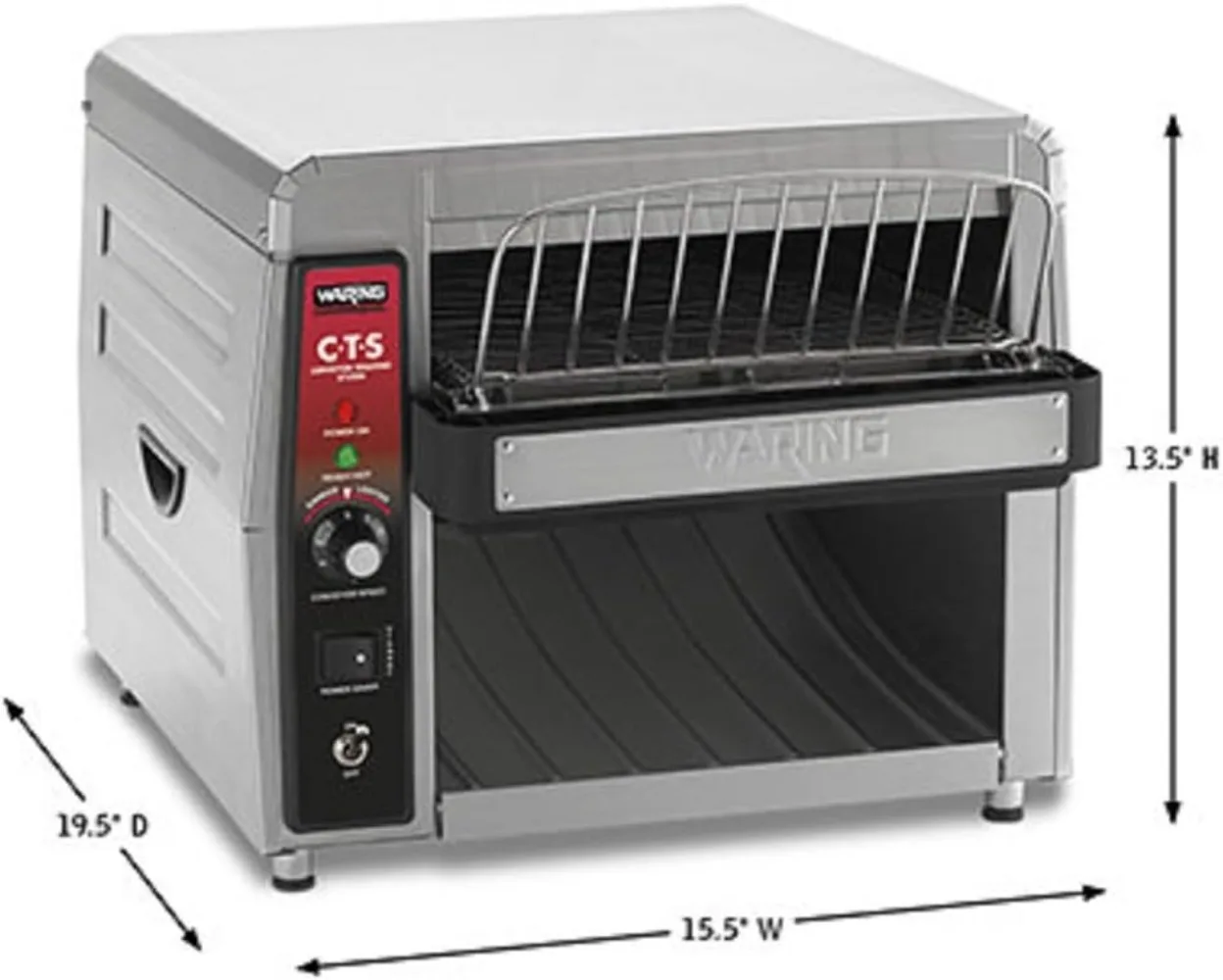 Waring Commercial CTS1000 Coneyer Toaster, 450 Slices per hour, 120V, 1800W, 5-15 Phase Plug